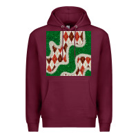 Burgundy christmas diamond plaid and green glitter seamless pattern Premium Hoodie - BundleAndBundleShop
