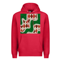 Cardinal christmas diamond plaid and green glitter seamless pattern Premium Hoodie - BundleAndBundleShop