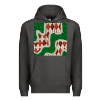 Charcoal Heather christmas diamond plaid and green glitter seamless pattern Premium Hoodie - BundleAndBundleShop