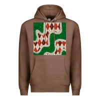Chestnut christmas diamond plaid and green glitter seamless pattern Premium Hoodie - BundleAndBundleShop
