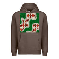 Coffee christmas diamond plaid and green glitter seamless pattern Premium Hoodie - BundleAndBundleShop