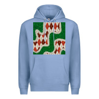 Colony Blue christmas diamond plaid and green glitter seamless pattern Premium Hoodie - BundleAndBundleShop