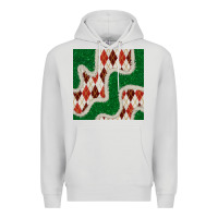 Dove Grey christmas diamond plaid and green glitter seamless pattern Premium Hoodie - BundleAndBundleShop