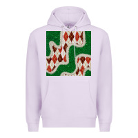 Lilac christmas diamond plaid and green glitter seamless pattern Premium Hoodie - BundleAndBundleShop