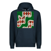 Navy christmas diamond plaid and green glitter seamless pattern Premium Hoodie - BundleAndBundleShop