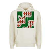 Oatmeal Heather christmas diamond plaid and green glitter seamless pattern Premium Hoodie - BundleAndBundleShop