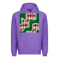 Purple christmas diamond plaid and green glitter seamless pattern Premium Hoodie - BundleAndBundleShop
