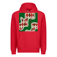 Red christmas diamond plaid and green glitter seamless pattern Premium Hoodie - BundleAndBundleShop