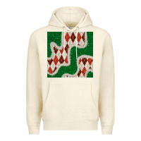 Sandshell christmas diamond plaid and green glitter seamless pattern Premium Hoodie - BundleAndBundleShop