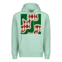Seafoam christmas diamond plaid and green glitter seamless pattern Premium Hoodie - BundleAndBundleShop