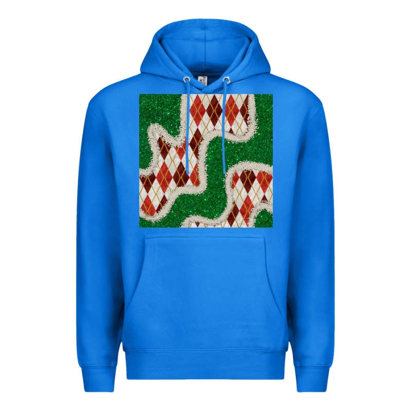 Christmas Diamond Plaid And Green Glitter Seamless Pattern Premium Hoodie by BundleAndBundleShop | Teevron