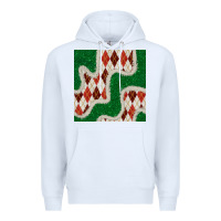 White christmas diamond plaid and green glitter seamless pattern Premium Hoodie - BundleAndBundleShop