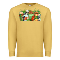 Antique Gold panda coffee cups Premium Sweatshirt - Zillion Design Studio