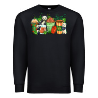 Black panda coffee cups Premium Sweatshirt - Zillion Design Studio