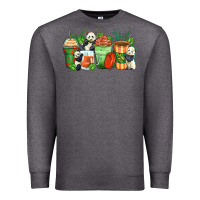 Charcoal Heather panda coffee cups Premium Sweatshirt - Zillion Design Studio