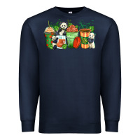 Navy panda coffee cups Premium Sweatshirt - Zillion Design Studio