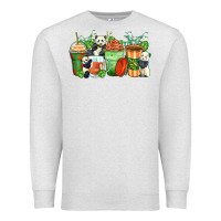 Oatmeal Heather panda coffee cups Premium Sweatshirt - Zillion Design Studio