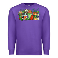 Purple panda coffee cups Premium Sweatshirt - Zillion Design Studio