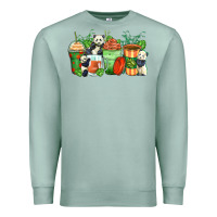 Seafoam panda coffee cups Premium Sweatshirt - Zillion Design Studio