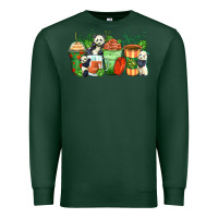 Sports Green panda coffee cups Premium Sweatshirt - Zillion Design Studio