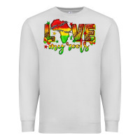 Dove Grey love my roots juneteenth Premium Sweatshirt - texasbilliewilder