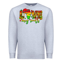 Heather Grey love my roots juneteenth Premium Sweatshirt - texasbilliewilder