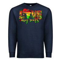 Navy love my roots juneteenth Premium Sweatshirt - texasbilliewilder