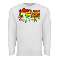 Oatmeal Heather love my roots juneteenth Premium Sweatshirt - texasbilliewilder