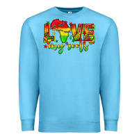 Ocean Blue love my roots juneteenth Premium Sweatshirt - texasbilliewilder