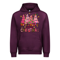 Mauve Wine pink christmas trees Urban Hoodie - AdoDesignShop