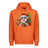 Carrot little cute christmas cow Premium Hoodie - AdoDesignShop