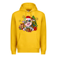 Lemon little cute christmas cow Premium Hoodie - AdoDesignShop
