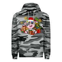 Slate Camo little cute christmas cow Premium Hoodie - AdoDesignShop