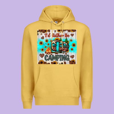 I’d Rather Be Camping Premium Hoodie Designed By Jahusdesignshop