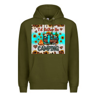 Army Green i’d rather be camping Premium Hoodie - JahusDesignShop