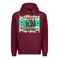 Burgundy i’d rather be camping Premium Hoodie - JahusDesignShop