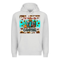 Dove Grey i’d rather be camping Premium Hoodie - JahusDesignShop