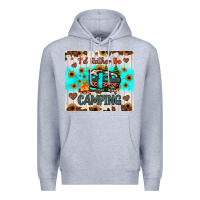 Heather Grey i’d rather be camping Premium Hoodie - JahusDesignShop