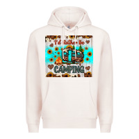 Pale Pink i’d rather be camping Premium Hoodie - JahusDesignShop