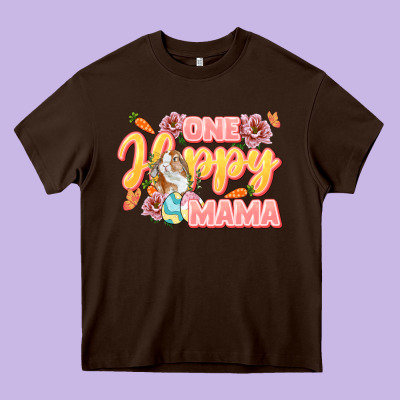 One Hoppy Mama Mother's Day Heavy Core Tee Designed By Lillyallendesigns