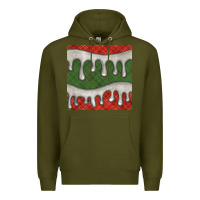 Army Green christmas plaid and white glitter snow seamless pattern Premium Hoodie - BundleAndBundleShop