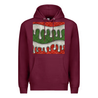 Burgundy christmas plaid and white glitter snow seamless pattern Premium Hoodie - BundleAndBundleShop