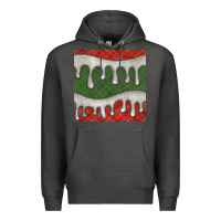 Charcoal Heather christmas plaid and white glitter snow seamless pattern Premium Hoodie - BundleAndBundleShop