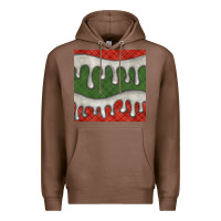 Chestnut christmas plaid and white glitter snow seamless pattern Premium Hoodie - BundleAndBundleShop