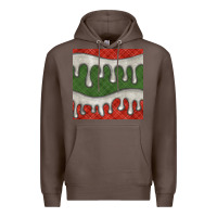 Coffee christmas plaid and white glitter snow seamless pattern Premium Hoodie - BundleAndBundleShop