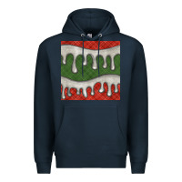 Navy christmas plaid and white glitter snow seamless pattern Premium Hoodie - BundleAndBundleShop