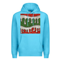 Ocean Blue christmas plaid and white glitter snow seamless pattern Premium Hoodie - BundleAndBundleShop