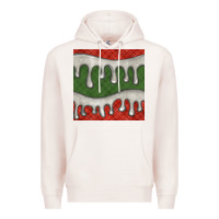 Pale Pink christmas plaid and white glitter snow seamless pattern Premium Hoodie - BundleAndBundleShop