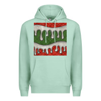 Seafoam christmas plaid and white glitter snow seamless pattern Premium Hoodie - BundleAndBundleShop