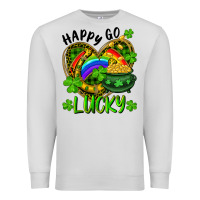 Dove Grey Happy Go Lucky Pot Of Gold And Rainbow Heart Premium Sweatshirt - RanaPortraitStore
